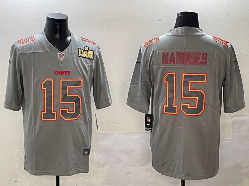 Men Kansas City Chiefs #15 Mahomes Grey 2025 Nike Vapor Limited NFL Jersey style 2101->kansas city chiefs->NFL Jersey
